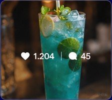 Drink azul com limão e hortelã