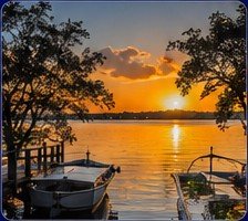 Pôr do sol visto da Ilha da Gigóia